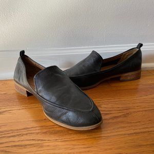 Susina Black Leather Loafers, Size 9.5